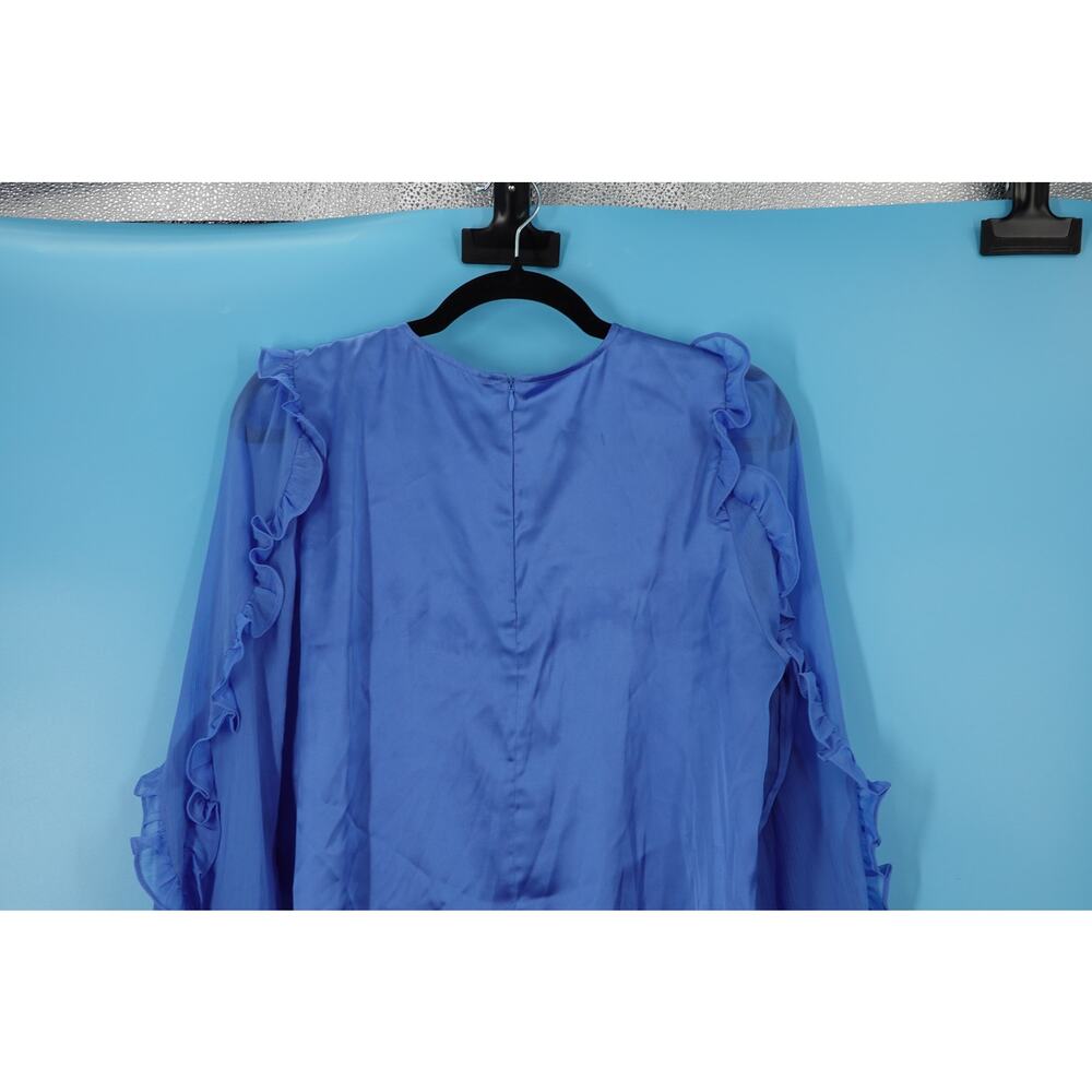 French Connection Blue Ruffle Top Size M - Picture 6 of 8